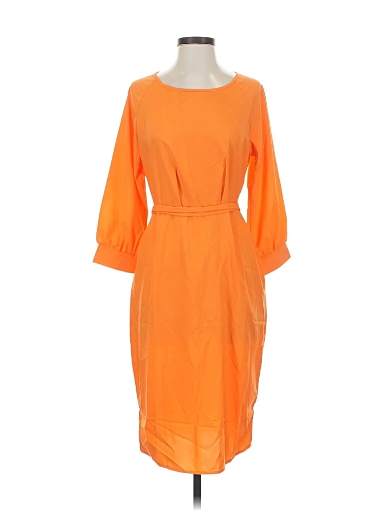 Pre-owned Assorted Brands Casual Dress In Orange