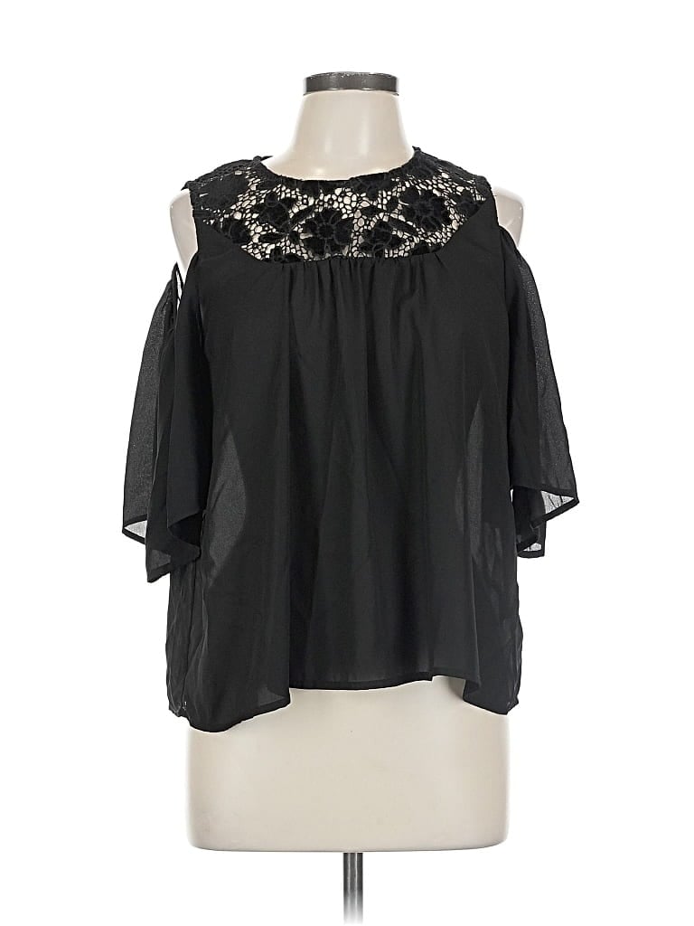 FRANCESCA'S Pre-owned Short Sleeve Blouse In Black