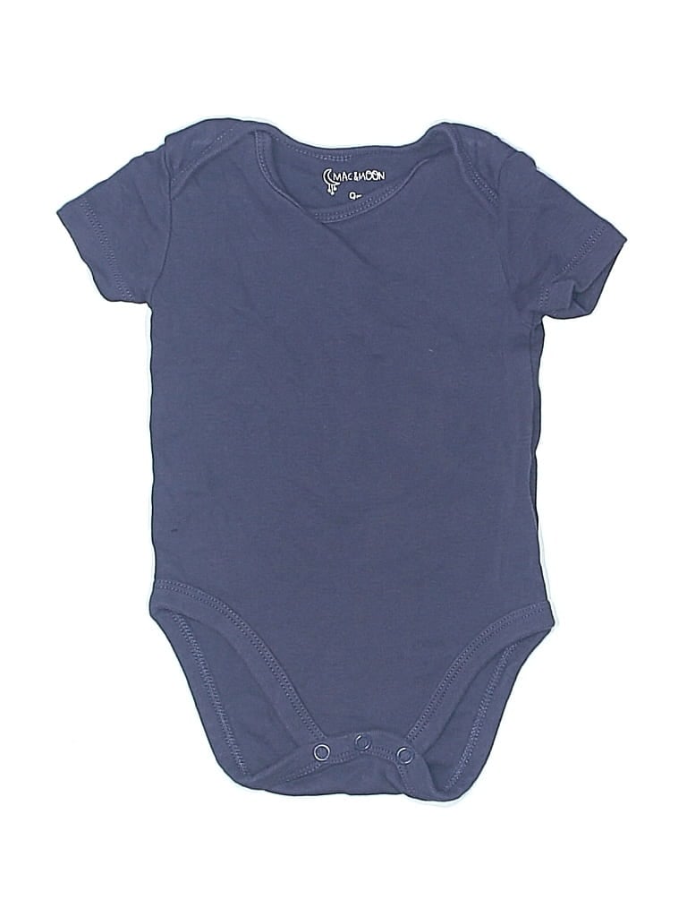 Pre-owned Mac & Moon Babies' Short Sleeve Onesie In Blue