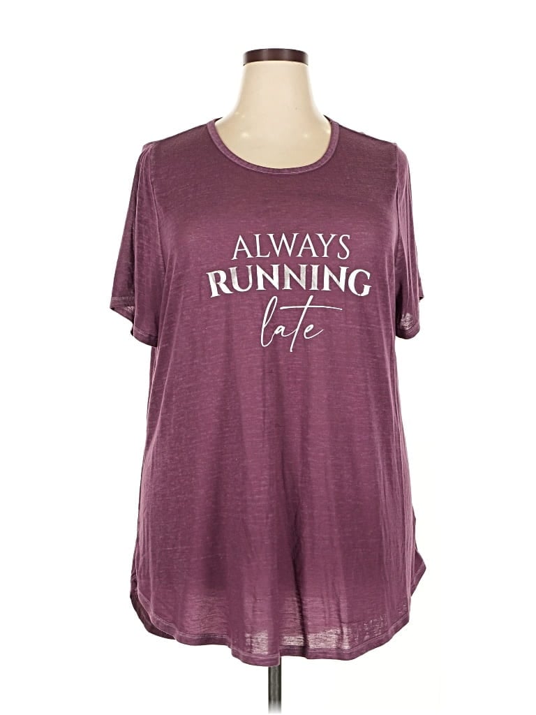 LANE BRYANT Pre-owned Active T-shirt In Burgundy