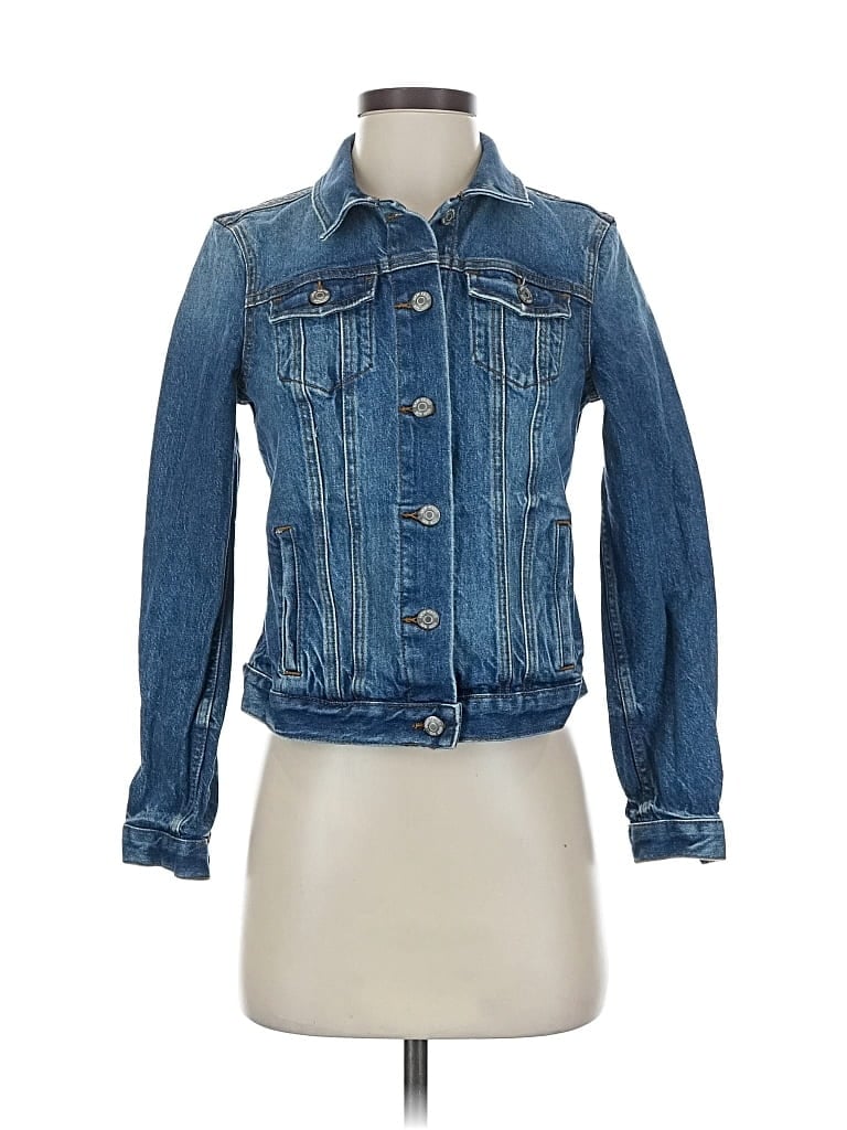 Pre-owned Ann Taylor Loft Denim Jacket In Blue