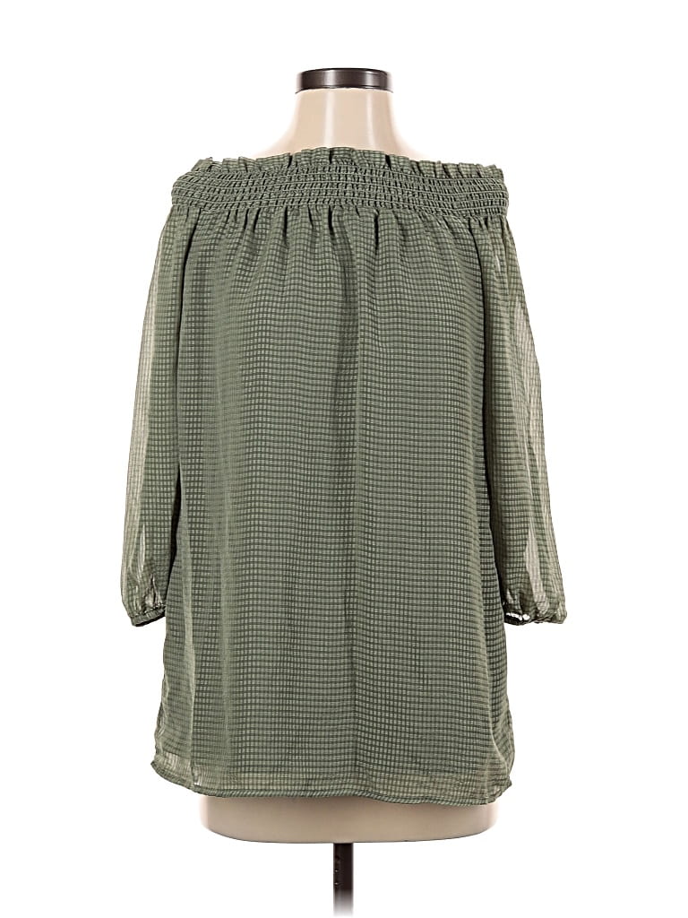Pre-owned Abercrombie & Fitch 3/4 Sleeve Blouse In Green