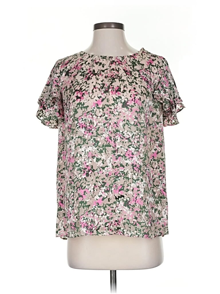 Pre-owned Elie Tahari Short Sleeve Blouse In Pink