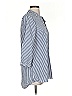 Harshman 100% Cotton Stripes Blue 3/4 Sleeve Button-Down Shirt Size XS - photo 4