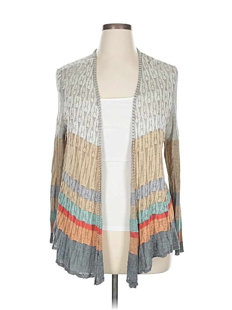 NIC + ZOE Pre-owned Silk Cardigan Sweater In Gray