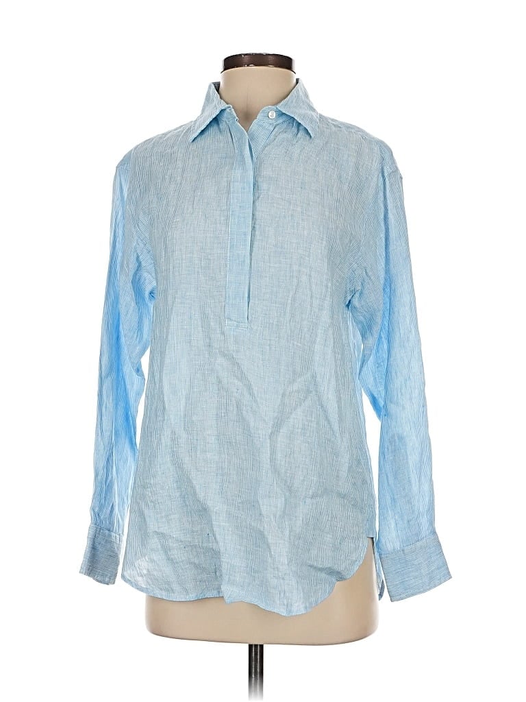 J. Mclaughlin Long Sleeve Button Down Shirt In Blue