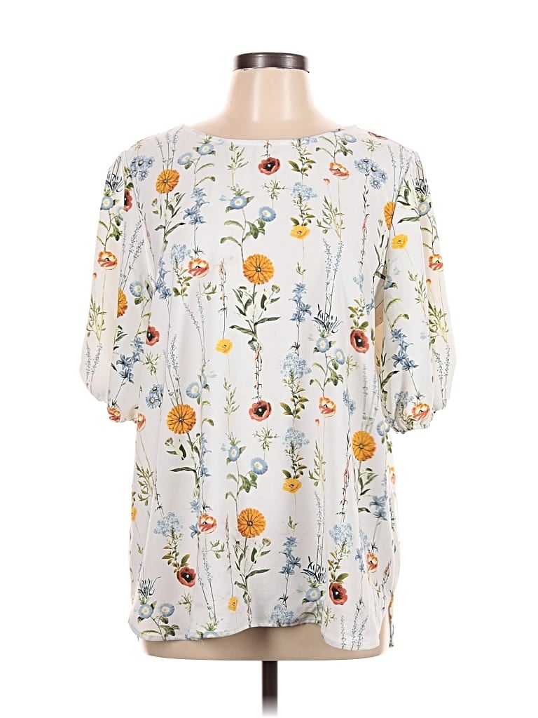 Remade Short Sleeve Blouse In White