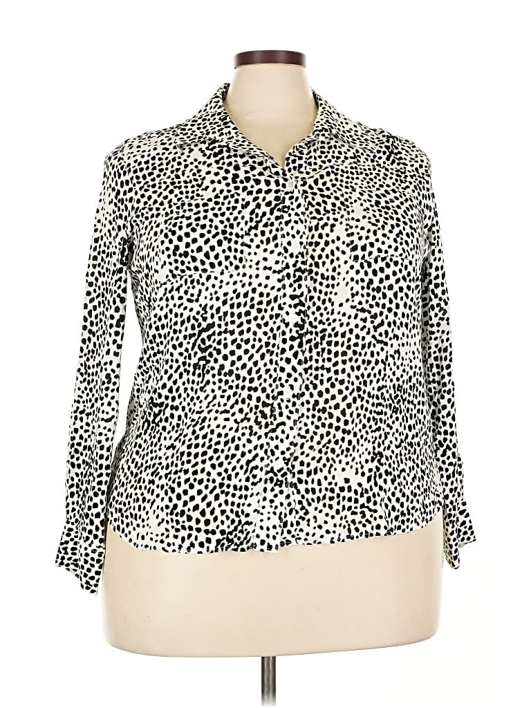 Click to view more detailed imagery on our partner's website Pre-owned Foxcroft 3/4 Sleeve Blouse In White