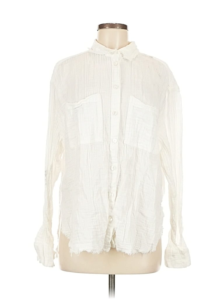 URBAN OUTFITTERS Pre-owned Long Sleeve Button Down Shirt In White