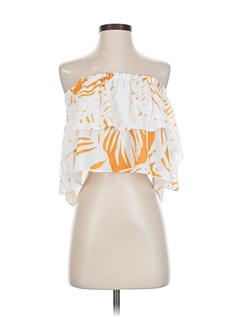 Pre-owned Bishop + Young Tube Top Orange Strapless Neckline Tops