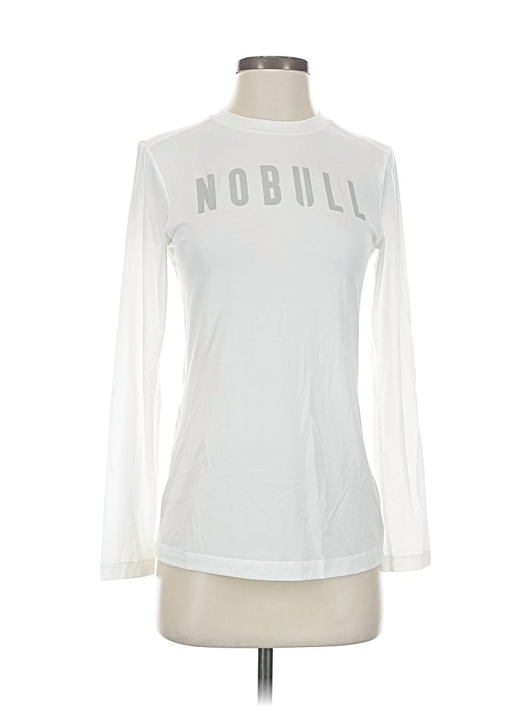 Pre-owned Nobull Long Sleeve T-shirt In White