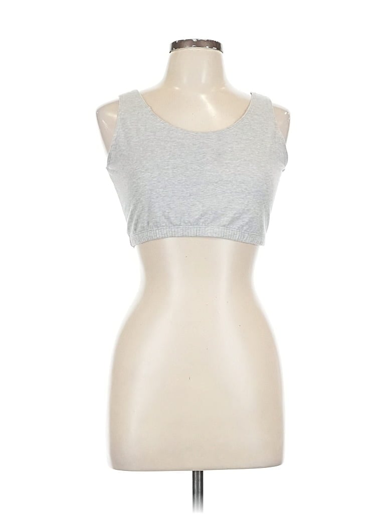 Pre-owned Fruit Of The Loom Tank Top Silver Strapless Neckline Tops