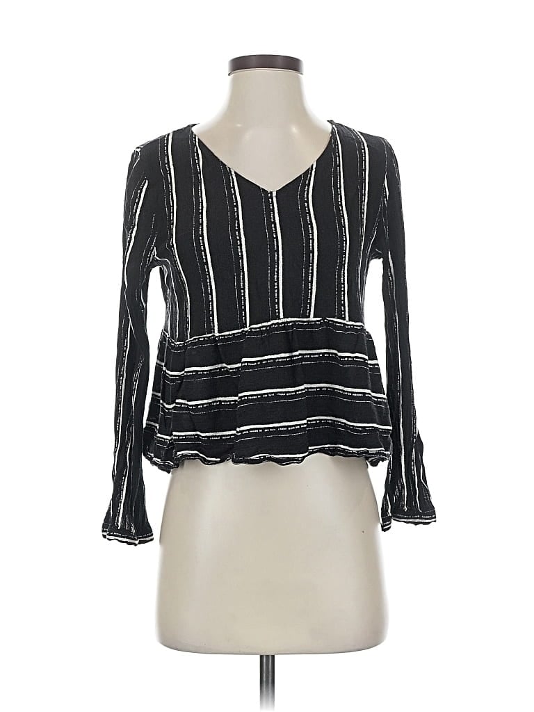 PAPER CRANE Pre-owned Long Sleeve Blouse In Black