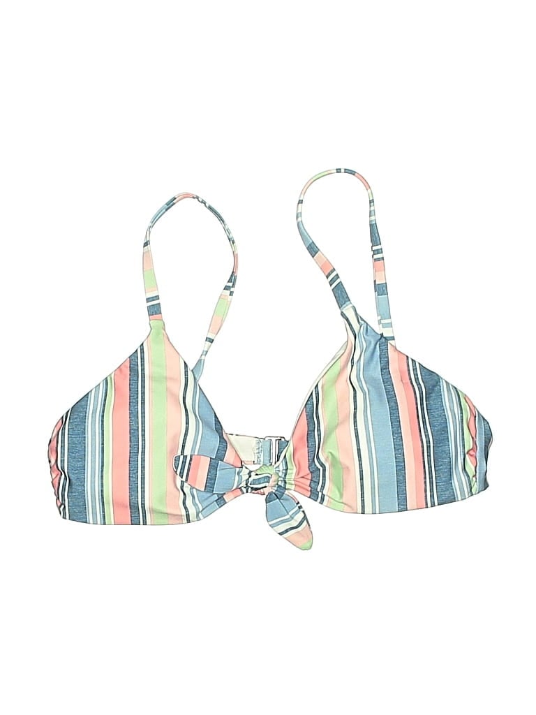 Pre-owned Splendid Swimsuit Top Blue Stripes Pattern Swimwear