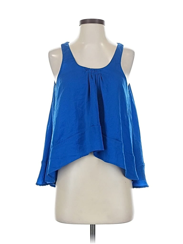 Pre-owned Zara Collection Sleeveless Blouse In Blue
