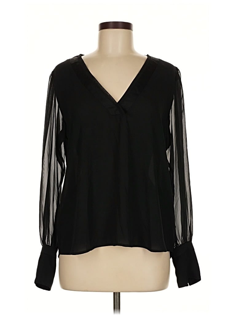 Pre-owned Express Long Sleeve Blouse In Black