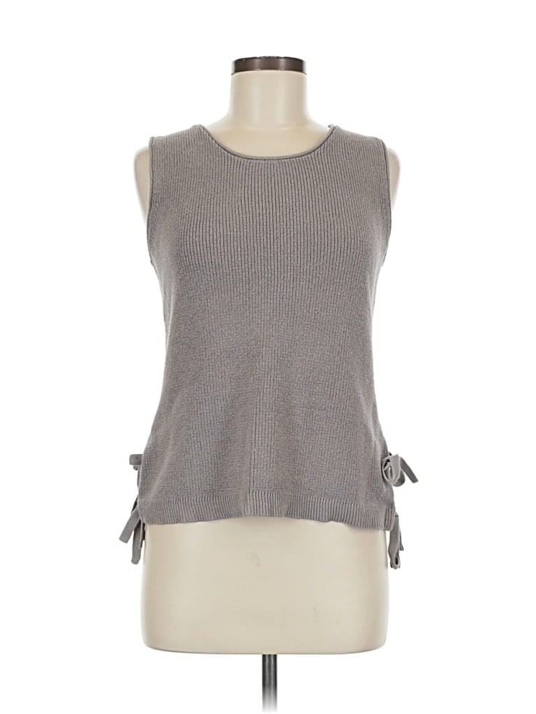 Pre-owned Time And Tru Sleeveless Top Gray Boatneck Tops