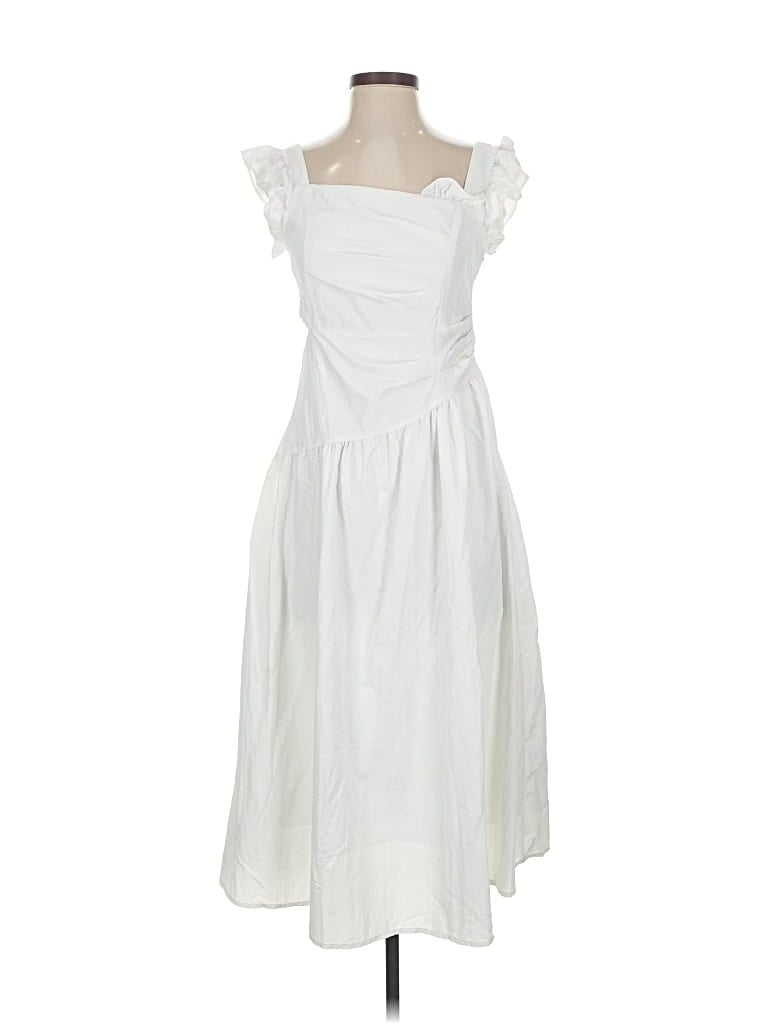 Pre-owned Assorted Brands Casual Dress In White
