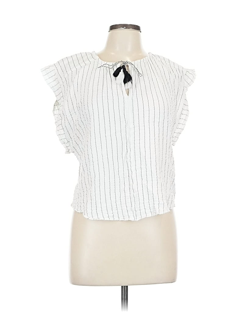 Click to view more detailed imagery on our partner's website Pre-owned Joie Short Sleeve Top White Ruffles Neckline Tops