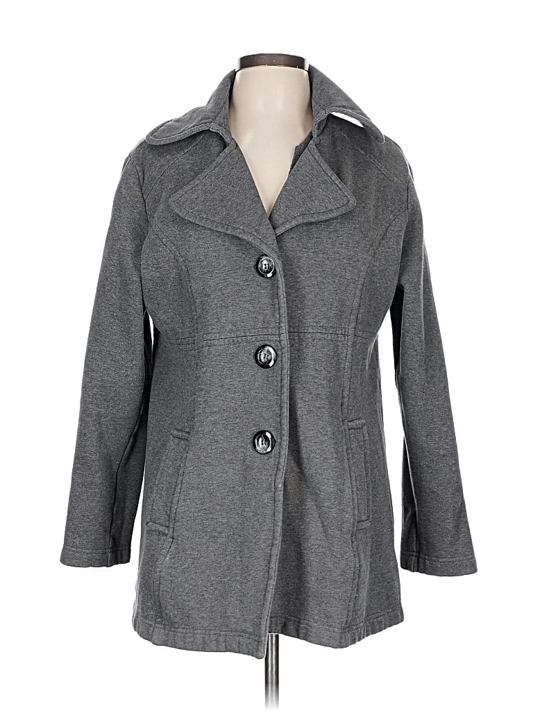 Pre-owned Dressbarn Coat In Gray