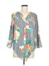 Ruby Rd. 100% Polyester Floral Gray 3/4 Sleeve Blouse Size M - photo 1