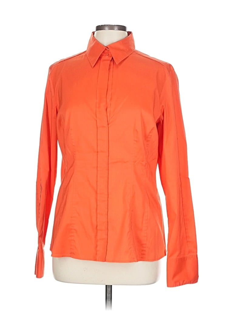 Pre-owned Boss By Hugo Boss Long Sleeve Blouse In Orange