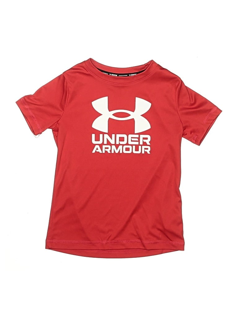 Pre-owned Under Armour Kids' Short Sleeve Top Red Tops
