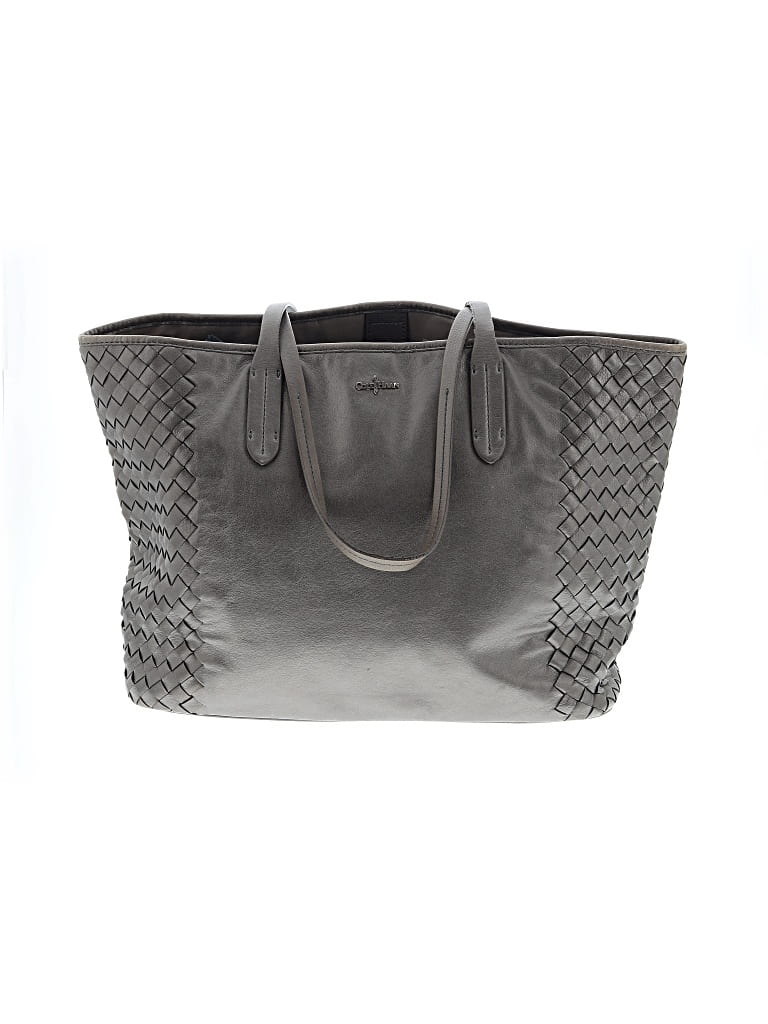 Pre-owned Cole Haan Leather Tote Bag In Gray