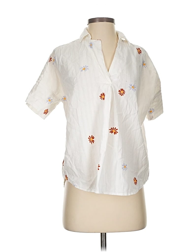 Click to view more detailed imagery on our partner's website Pre-owned Madewell Short Sleeve Blouse In White