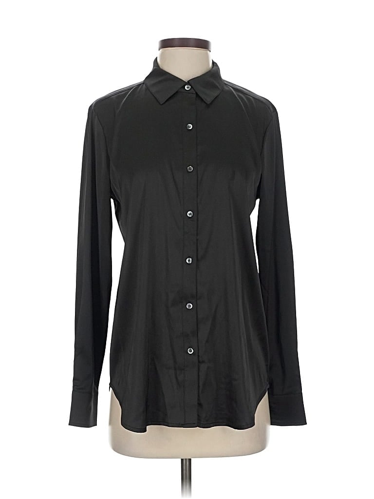 Pre-owned J. Mclaughlin Long Sleeve Blouse In Black