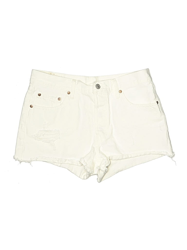 Pre-owned Levi's Denim Shorts In White