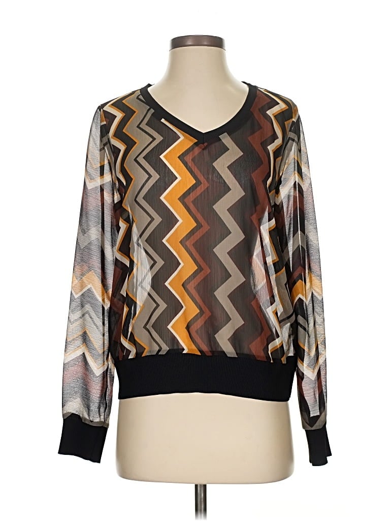 Pre-owned Missoni For Target Long Sleeve Blouse In Brown