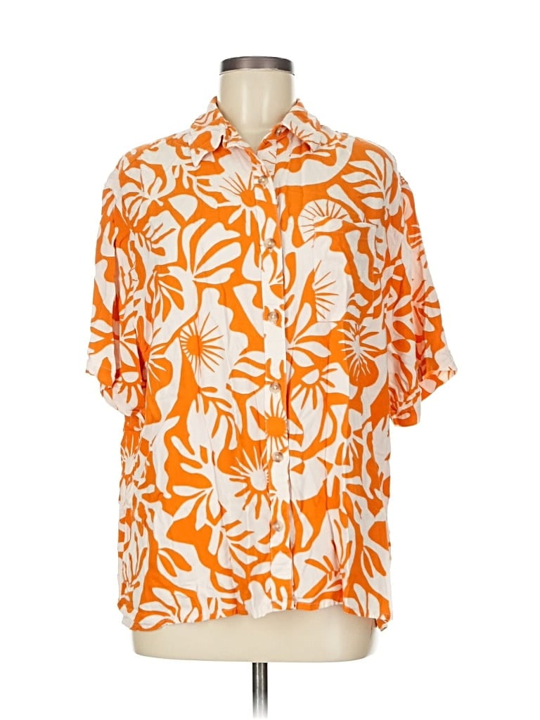 Pre-owned Billabong Short Sleeve Blouse In Orange
