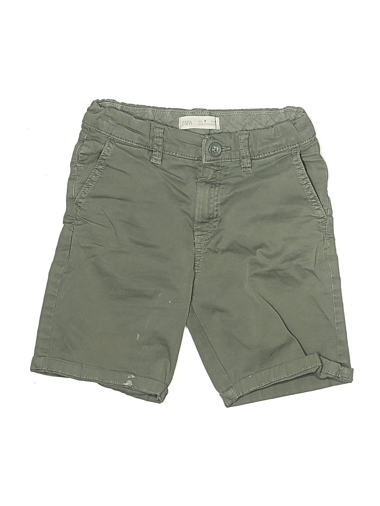 Pre-owned Zara Kids' Khaki Shorts In Green