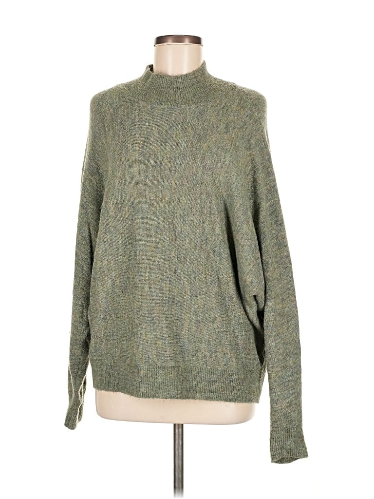 Pre-owned H&m Turtleneck Sweater In Green