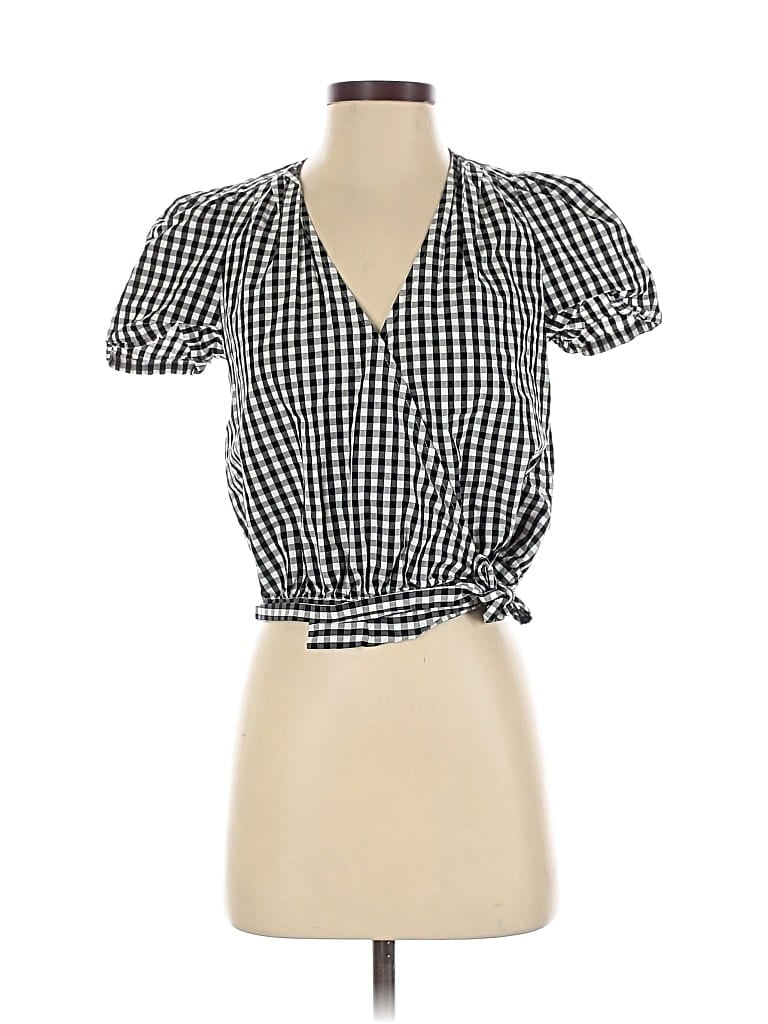 Pre-owned Madewell Short Sleeve Blouse In Black