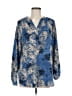 Valerie Stevens 100% Polyester Paisley Blue Long Sleeve Blouse Size M - photo 1