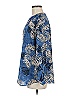 Valerie Stevens 100% Polyester Paisley Blue Long Sleeve Blouse Size M - photo 5