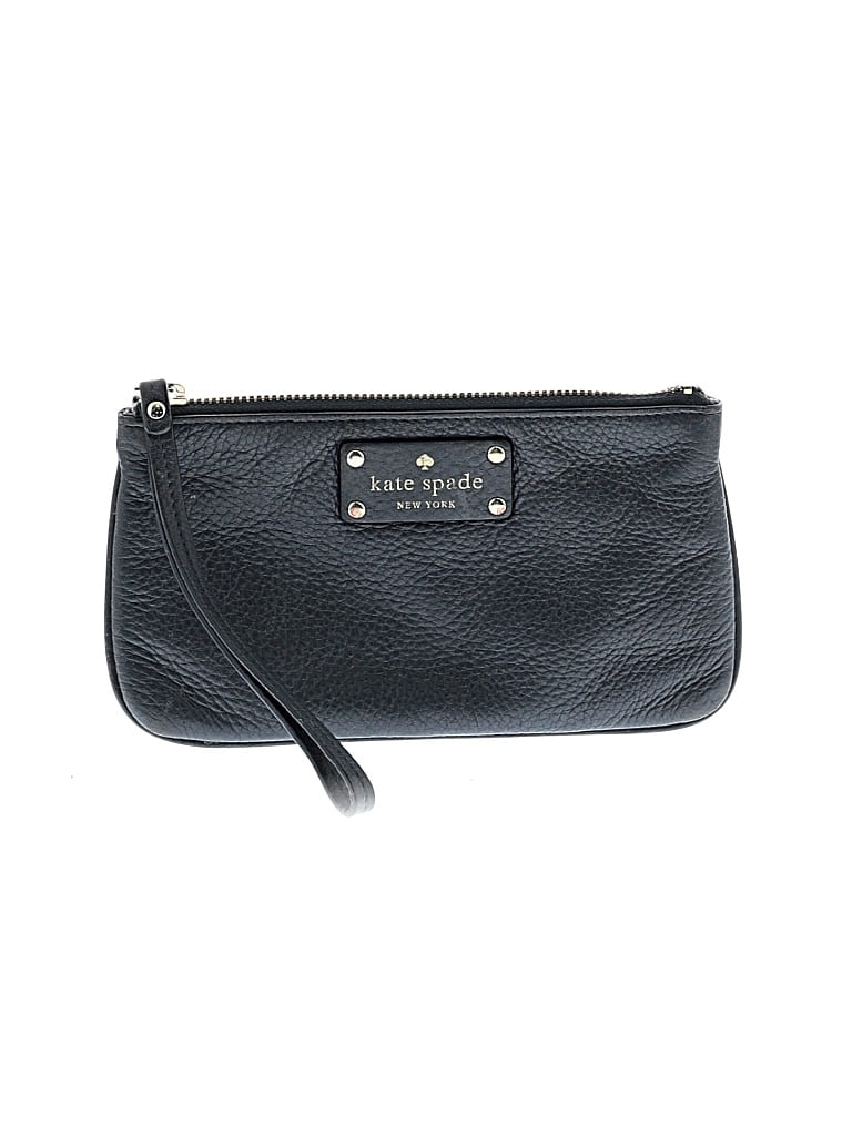 Pre-owned Kate Spade New York Leather Wristlet In Black