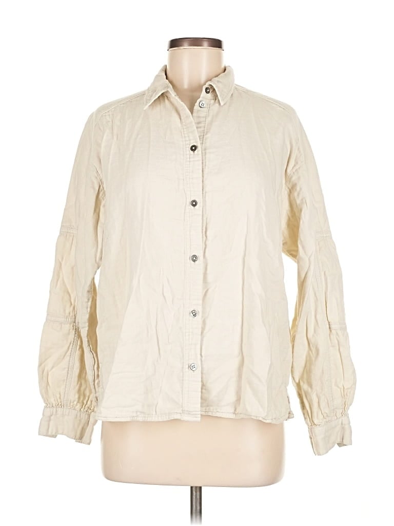 Pre-owned Rowan Long Sleeve Button Down Shirt In White