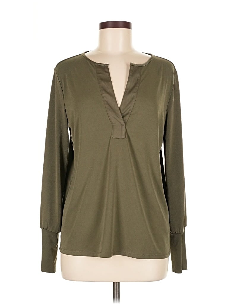 Pre-owned Banana Republic Factory Store Long Sleeve Blouse In Green