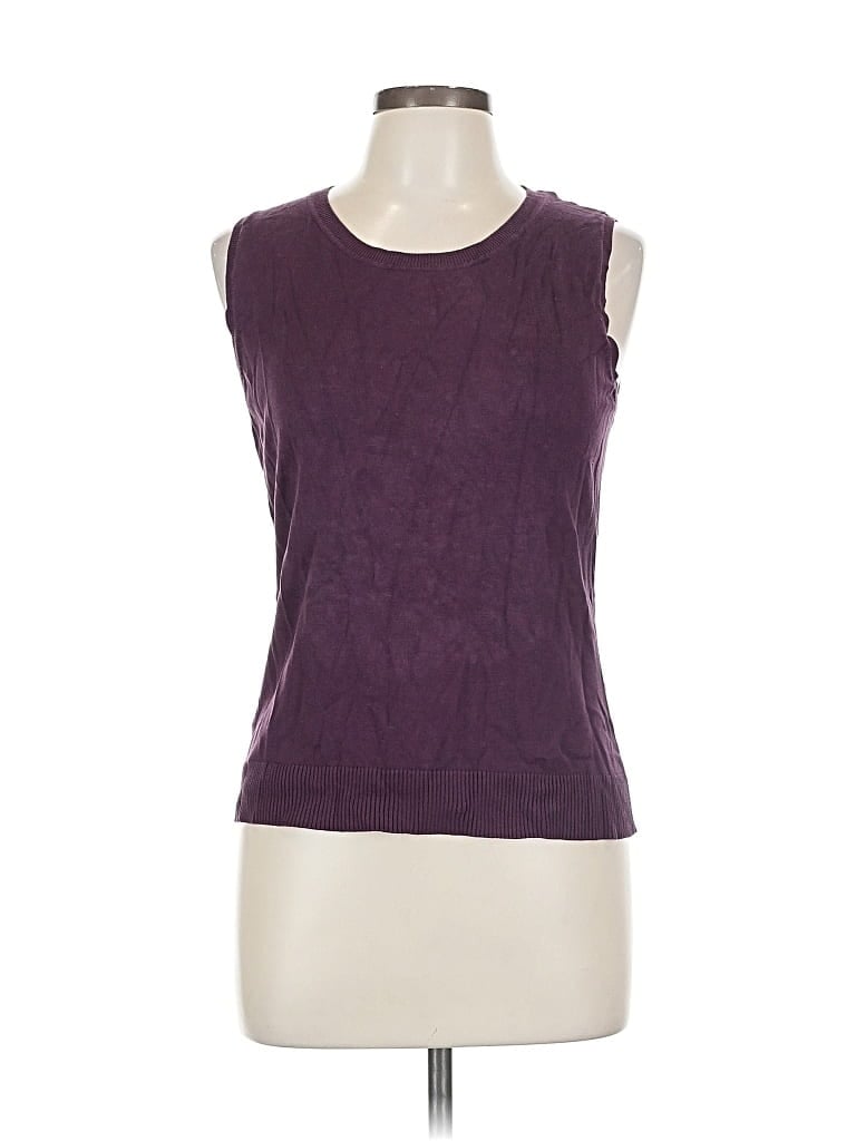 Pre-owned August Silk Sweater Vest In Purple