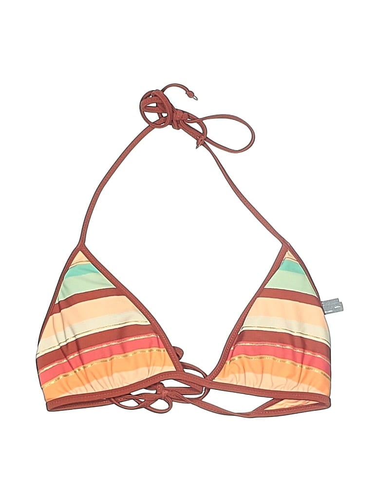 Pre-owned Aerie Swimsuit Top Brown Print Pattern Swimwear