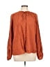 A New Day 100% Rayon Orange Long Sleeve Blouse Size L - photo 1
