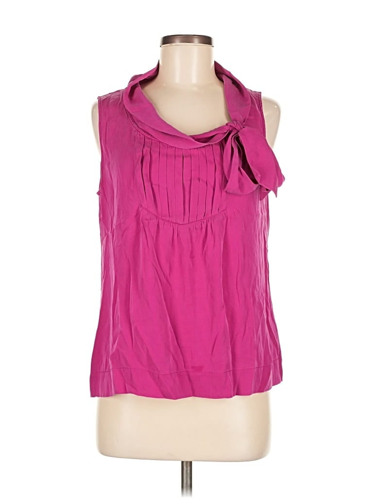 Pre-owned Antonio Melani Sleeveless Silk Top Pink Halter Neckline Tops