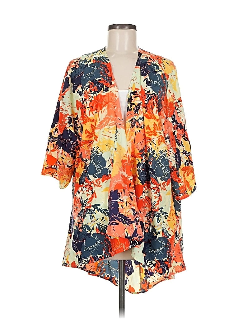 Pre-owned Lularoe Kimono In Orange