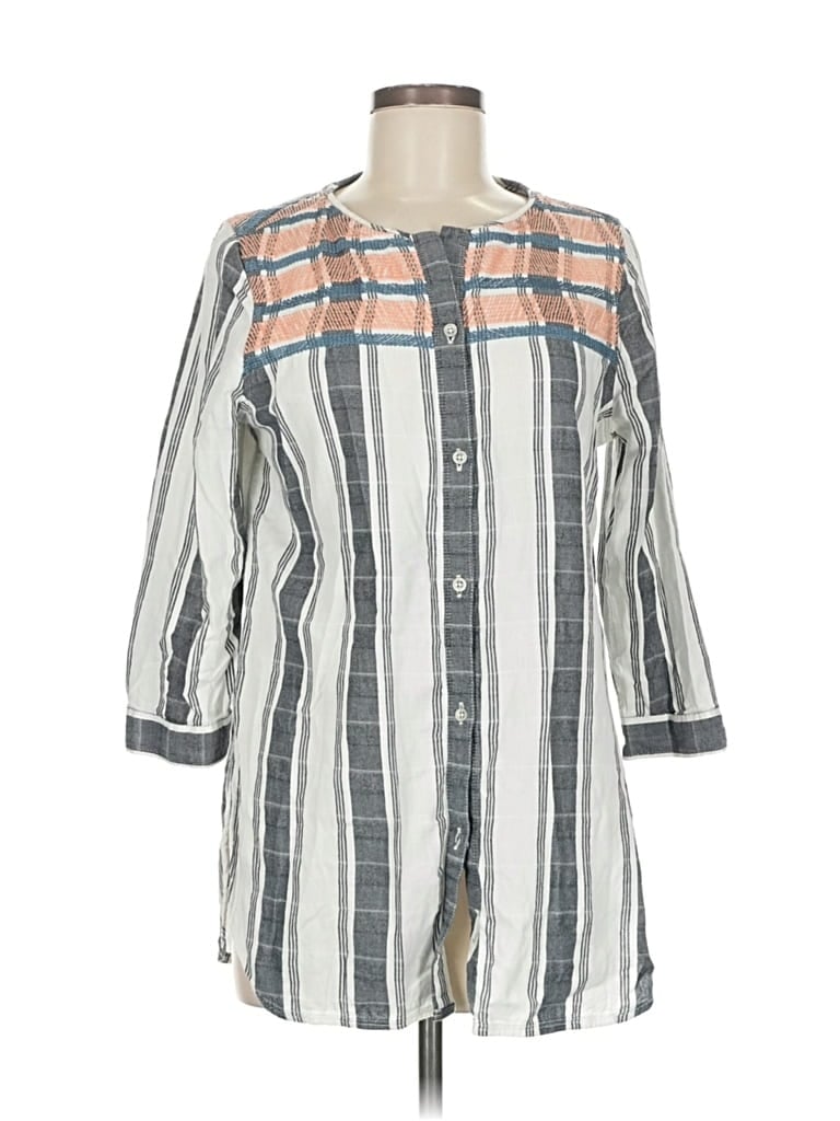 Pre-owned Woolrich 3/4 Sleeve Button Down Shirt In Gray