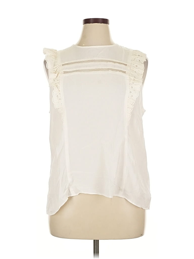 Pre-owned Express Outlet Sleeveless Blouse In White