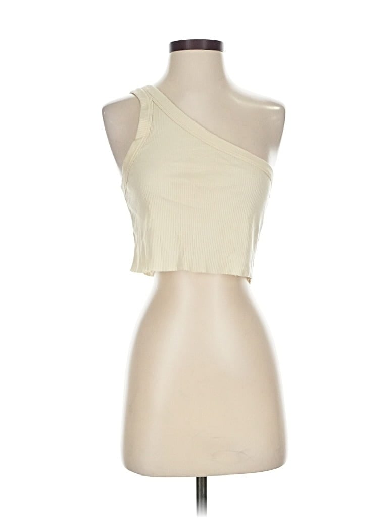 Click to view more detailed imagery on our partner's website Pre-owned Wsly Tank Top Ivory One Shoulder Neckline Tops In White