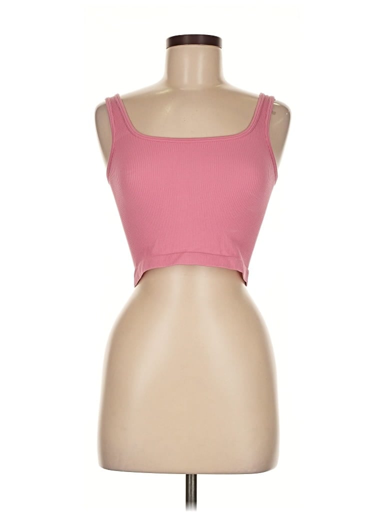 Pre-owned Oqq Tank Top Pink Strapless Neckline Tops